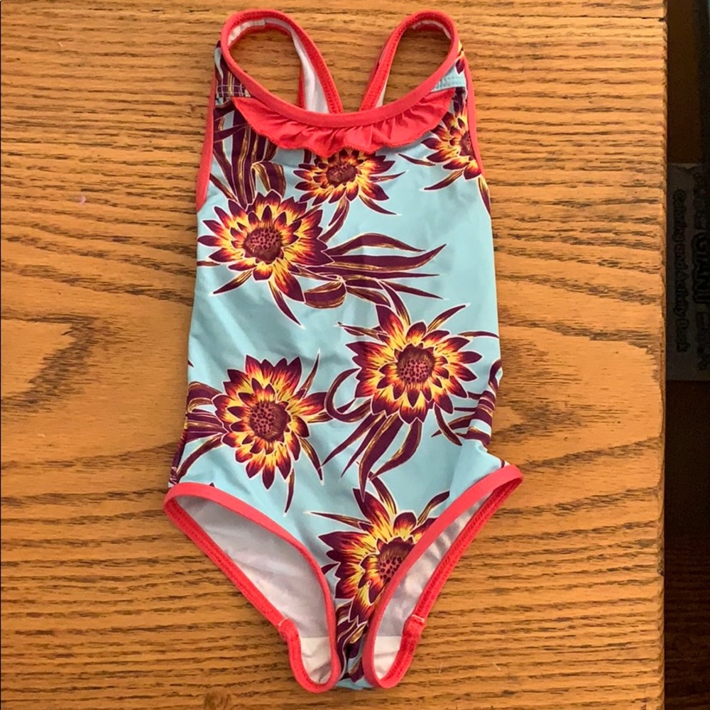 Baby Girls sunflower print Patagonia swim suit
